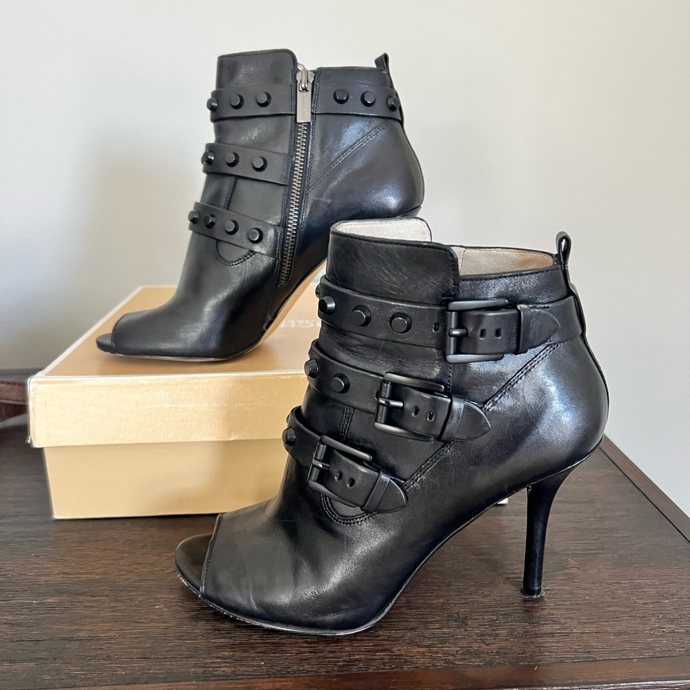 Michael Kors Open Toe Leather Bootie